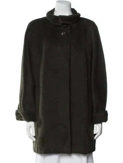 Pre-owned Max Mara Alpaca Coat In Green