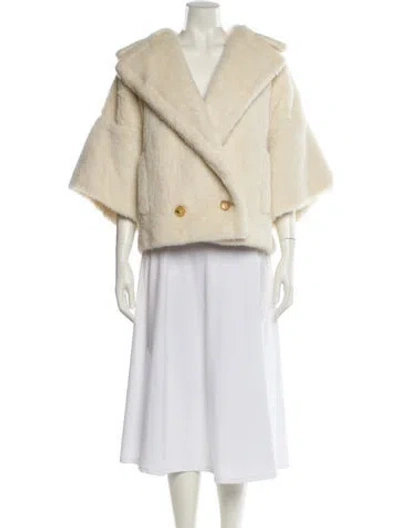 Pre-owned Max Mara Alpaca Coat In Neutral