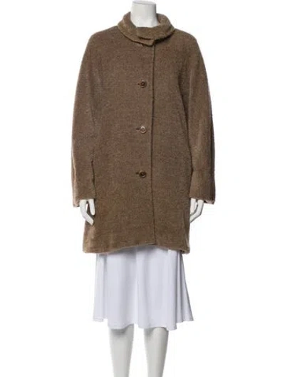 Pre-owned Max Mara Alpaca Coat In Neutral