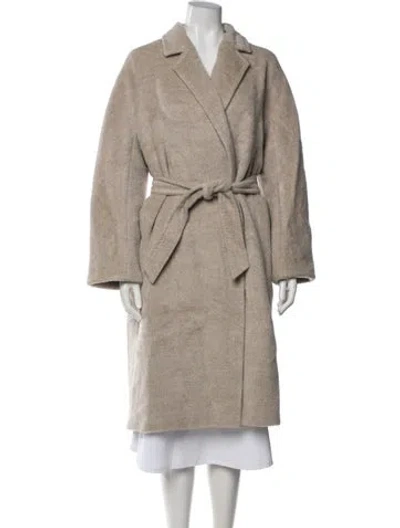 Pre-owned Max Mara Alpaca Coat In Neutrals