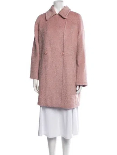 Pre-owned Max Mara Alpaca Coat In Pink