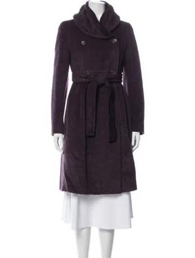Pre-owned Max Mara Alpaca Coat In Purple