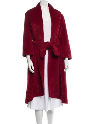 Pre-owned Max Mara Alpaca Coat In Red