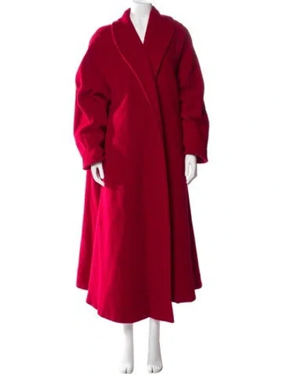 Pre-owned Max Mara Alpaca Coat In Red