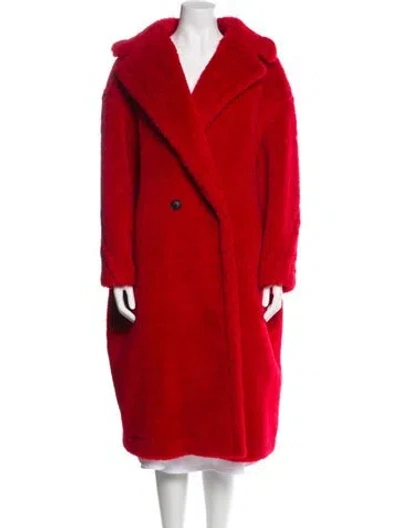 Pre-owned Max Mara Alpaca Coat In Red