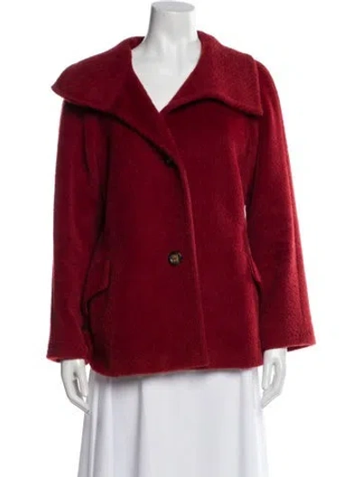 Pre-owned Max Mara Alpaca Coat In Red