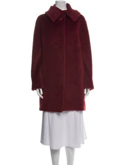 Pre-owned Max Mara Alpaca Coat In Red