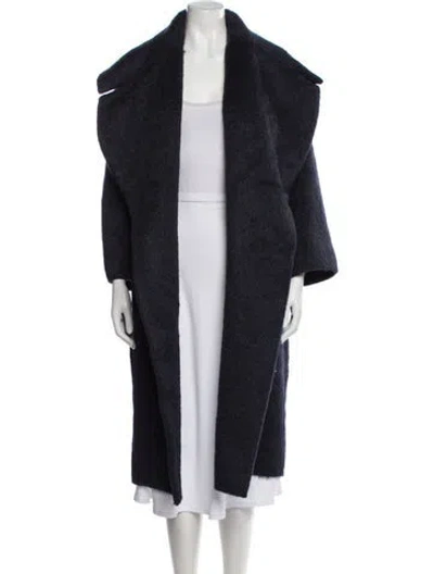 Pre-owned Max Mara Alpaca Coat W/ Tags In Blue