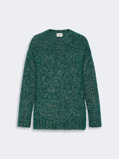 Max Mara Alpaca, Cotton And Wool Blend Sweater In Dark Green