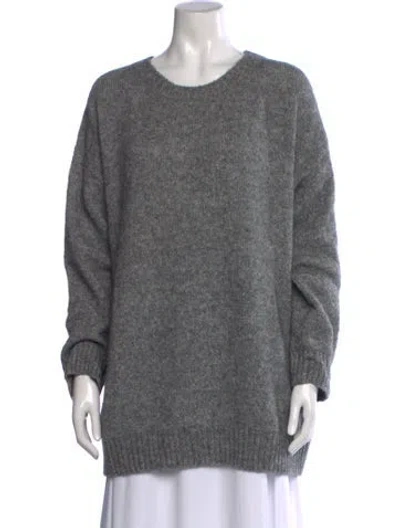 Pre-owned Max Mara Alpaca Crew Neck Sweater In Grey