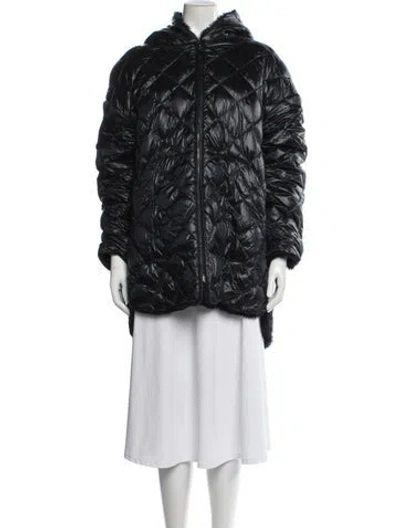 Pre-owned Max Mara Alpaca Down Coat In Black