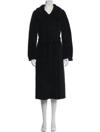 Pre-owned Max Mara Alpaca Faux Fur Coat In Black