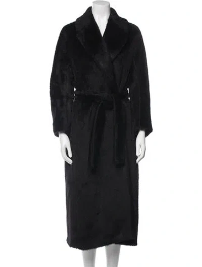 Pre-owned Max Mara Alpaca Faux Fur Coat In Black