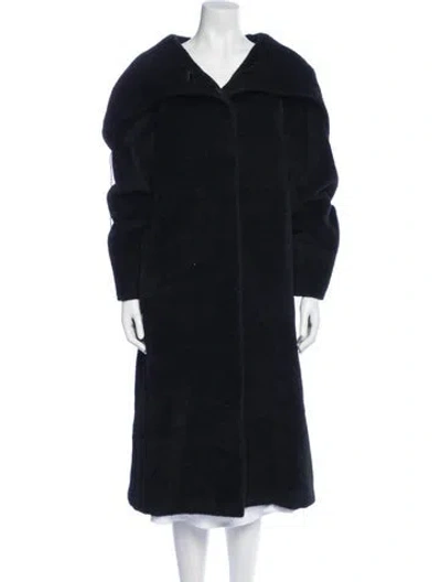 Pre-owned Max Mara Alpaca Faux Fur Coat In Black