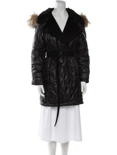 Pre-owned Max Mara Alpaca Faux Fur Coat In Black