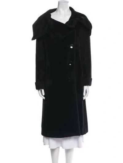 Pre-owned Max Mara Alpaca Faux Fur Coat In Black