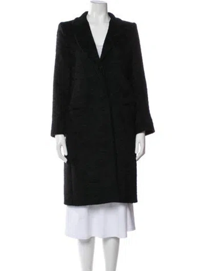 Pre-owned Max Mara Alpaca Faux Fur Coat In Black