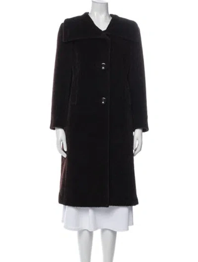 Pre-owned Max Mara Alpaca Faux Fur Coat In Black