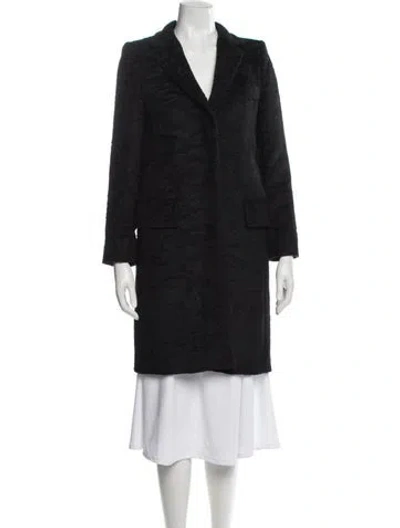Pre-owned Max Mara Alpaca Faux Fur Coat In Black