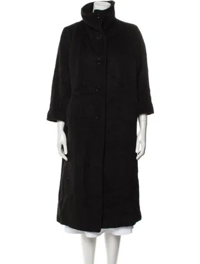 Pre-owned Max Mara Alpaca Faux Fur Coat In Black