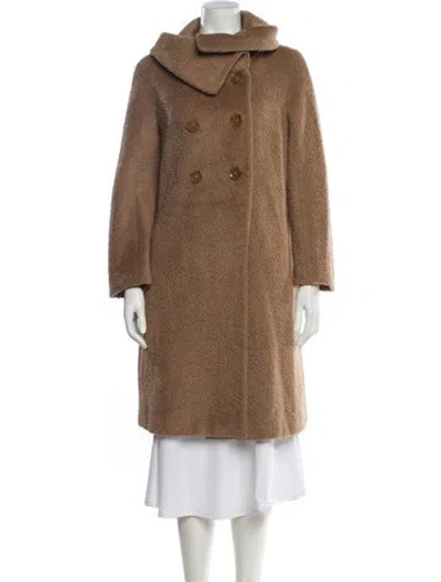 Pre-owned Max Mara Alpaca Faux Fur Coat In Brown