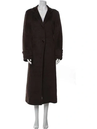 Pre-owned Max Mara Alpaca Faux Fur Coat In Brown