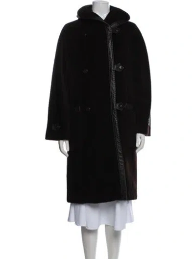 Pre-owned Max Mara Alpaca Faux Fur Coat In Brown