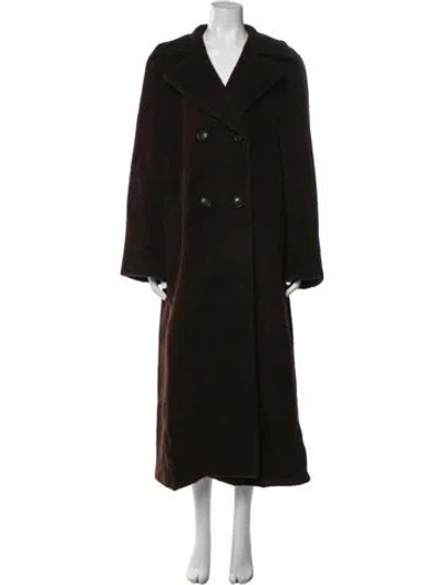 Pre-owned Max Mara Alpaca Faux Fur Coat In Brown