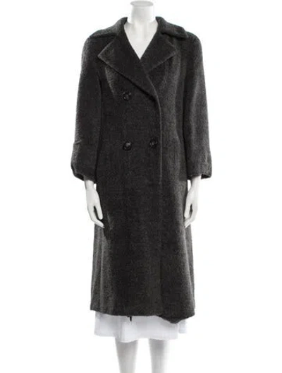 Pre-owned Max Mara Alpaca Faux Fur Coat In Gray