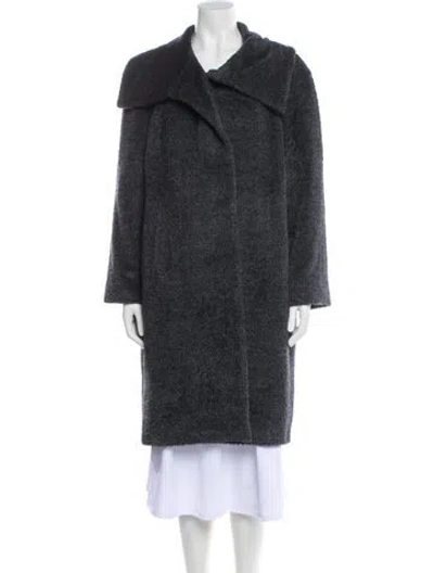 Pre-owned Max Mara Alpaca Faux Fur Coat In Gray