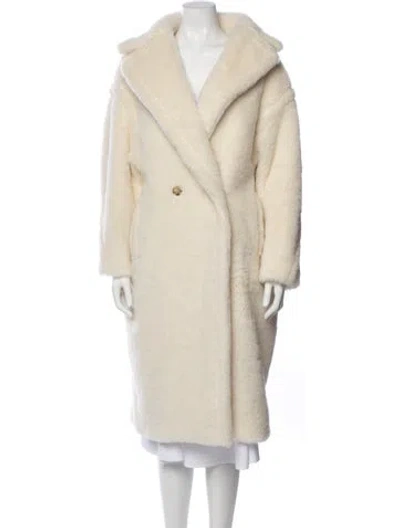 Pre-owned Max Mara Alpaca Faux Fur Coat In Neutral