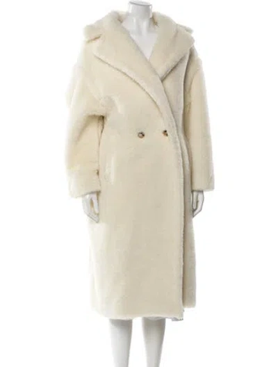Pre-owned Max Mara Alpaca Faux Fur Coat In Neutral