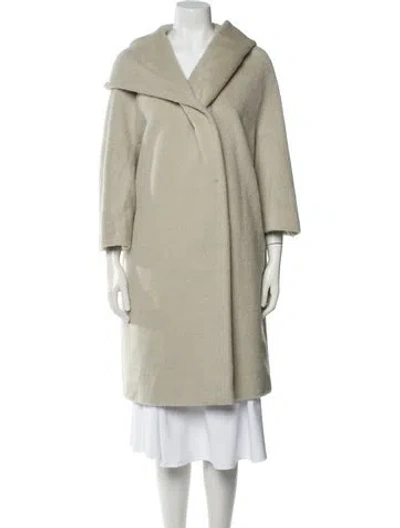 Pre-owned Max Mara Alpaca Faux Fur Coat In Neutral