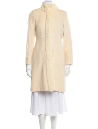 Pre-owned Max Mara Alpaca Faux Fur Coat In Neutral