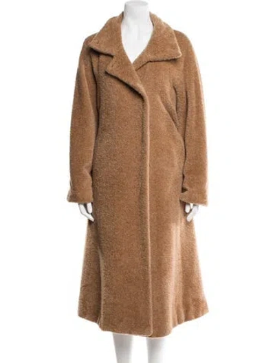 Pre-owned Max Mara Alpaca Faux Fur Coat In Neutral