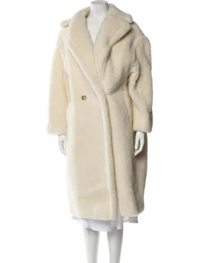 Pre-owned Max Mara Alpaca Faux Fur Coat In Neutral