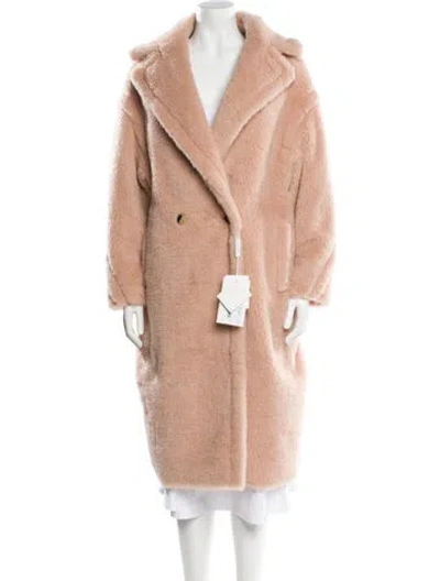 Pre-owned Max Mara Alpaca Faux Fur Coat In Neutral