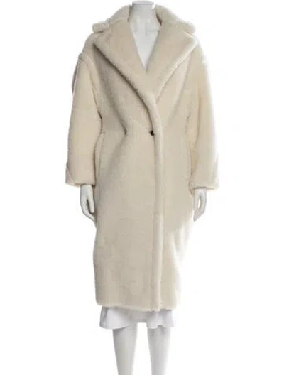 Pre-owned Max Mara Alpaca Faux Fur Coat In Neutral