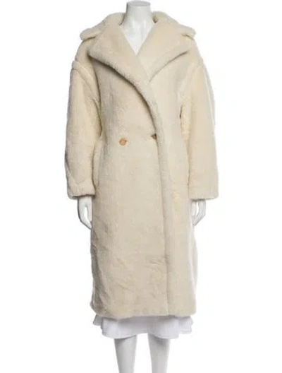 Pre-owned Max Mara Alpaca Faux Fur Coat In Neutral