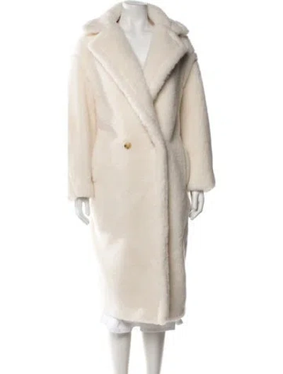 Pre-owned Max Mara Alpaca Faux Fur Coat In Neutrals