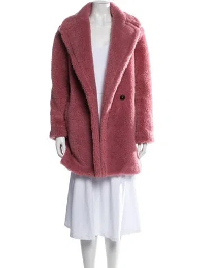 Pre-owned Max Mara Alpaca Faux Fur Coat In Pink