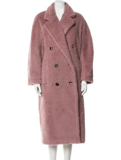 Pre-owned Max Mara Alpaca Faux Fur Coat In Pink