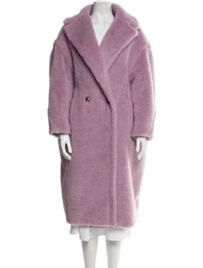 Pre-owned Max Mara Alpaca Faux Fur Coat In Purple
