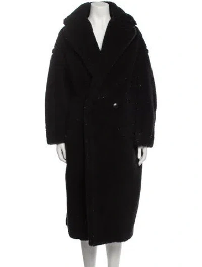 Pre-owned Max Mara Alpaca Faux Fur Coat W/ Tags In Black