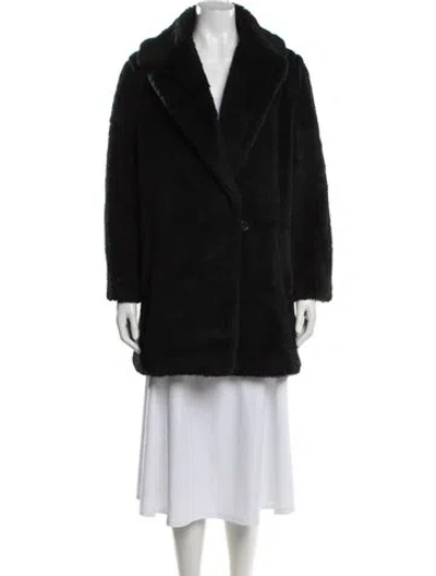 Pre-owned Max Mara Alpaca Faux Fur Coat W/ Tags In Black