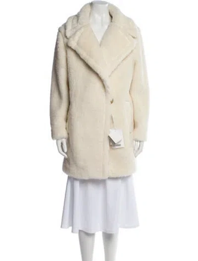 Pre-owned Max Mara Alpaca Faux Fur Coat W/ Tags In Neutral
