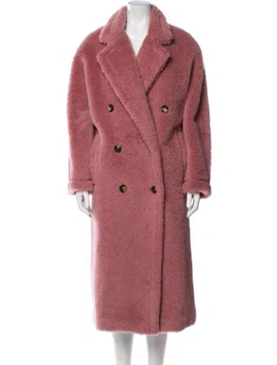 Pre-owned Max Mara Alpaca Faux Fur Coat W/ Tags In Pink