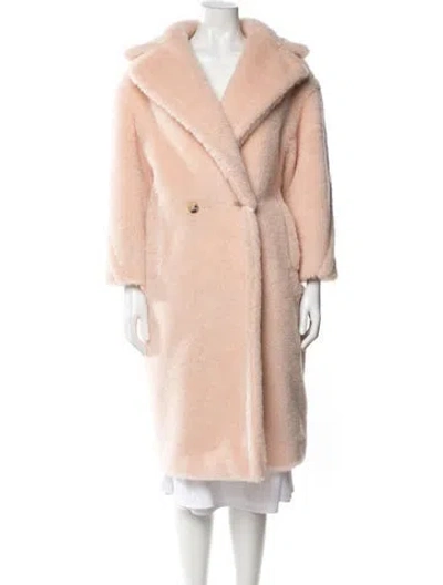 Pre-owned Max Mara Alpaca Faux Fur Coat W/ Tags In Pink