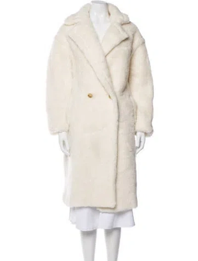 Pre-owned Max Mara Alpaca Faux Fur Coat W/ Tags In White
