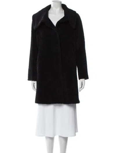 Pre-owned Max Mara Alpaca Faux Fur Jacket In Black